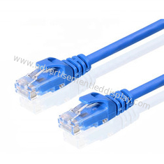 Μπλε καλώδιο συνδετήρων δικτύων που μεταφέρει τη γάτα 9 στοιχείων καλώδιο Ethernet
